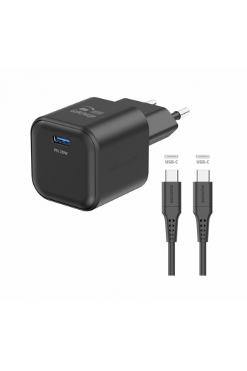 Swissten Punjač Za Ac220, Gan, 20W, 1Xusb-C, 3A, Crni + Usb-C Kabel - slika proizvoda