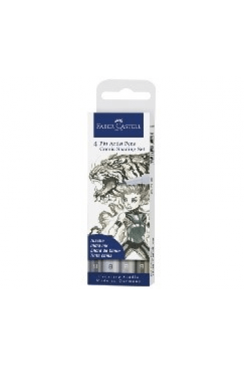 Flomaster Pitt artist Comic Shading pk4 Faber Castell 267195 sivi blister ~ 1/5 - slika proizvoda