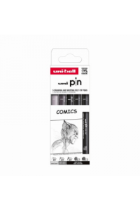 Marker Uni pin set 0.7,1.0,BR. svijetlo sivi BR. tamno sivi BR mm crni Comics 5,1 - slika proizvoda