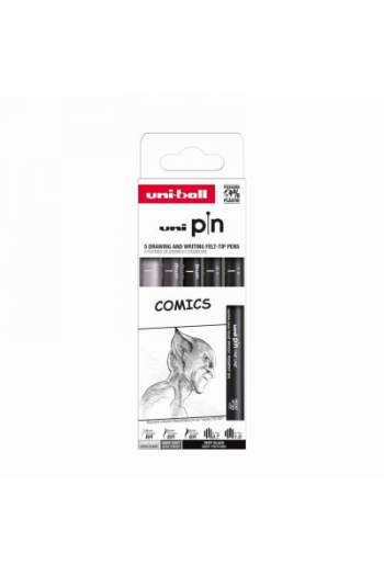 Marker Uni pin set 0.7,1.0,BR. svijetlo sivi BR. tamno sivi BR mm crni Comics 5,1 - slika proizvoda