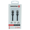 Swissten Kabel Usb-C/Usb-C , Platneni, 2 M, Crni - slika proizvoda
