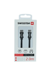 Swissten Kabel Usb-C/Usb-C , Platneni, 2 M, Crni