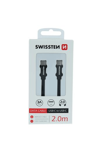 Swissten Kabel Usb-C/Usb-C , Platneni, 2 M, Crni - slika proizvoda