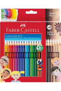 Boje drvene 18boja Grip 2001+6boja drvenih Grip Skin tons Faber Castell 112819 blister - slika proizvoda