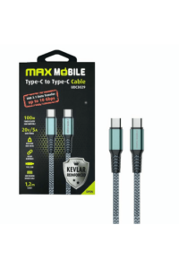 Maxmobile data kabel type C-Type C UDC3029 Kevlar Gray 3.1Gen.100W 5A 1.2m - slika proizvoda