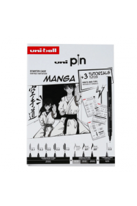 Uni Pin set markera (gift set 8kom) Manga s tutorijalom + tehnička olovka M5-228 (0,5) u kutiji - slika proizvoda