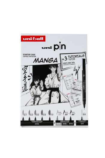 Uni Pin set markera (gift set 8kom) Manga s tutorijalom + tehnička olovka M5-228 (0,5) u kutiji - slika proizvoda