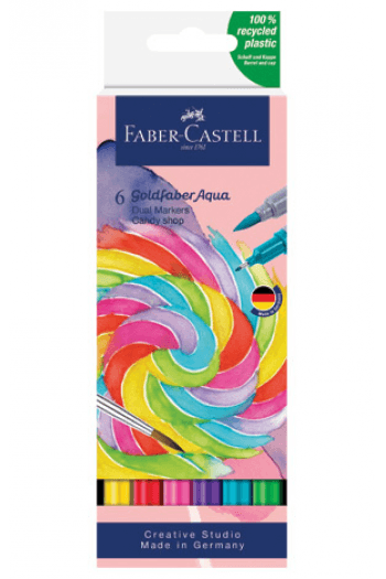Flomaster obostrani akvarel 6 boja Candy shop Goldfaber Faber Castell 164528 - slika proizvoda
