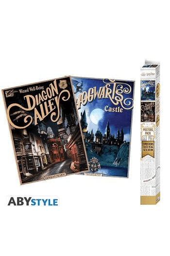 Harry Potter - Set 2 Chibi Posters - Retro Hogwarts&Diagon 52X38 - slika proizvoda