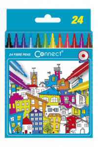 Flomaster školski 24boje Connect blister