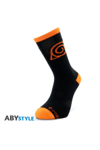 Naruto Shippuden - Socks - Black & Orange - Konoha