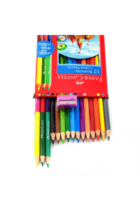 Boje drvene 12boja Faber Castell 110312 blister+3boje drvene obostrane i gratis šiljilo - slika proizvoda