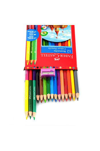 Boje drvene 12boja Faber Castell 110312 blister+3boje drvene obostrane i gratis šiljilo - slika proizvoda