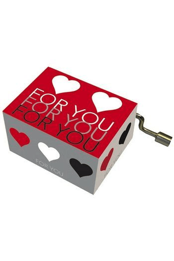 Glazbena kutija For you, with hearts,  melodija: Happy Birthday - slika proizvoda