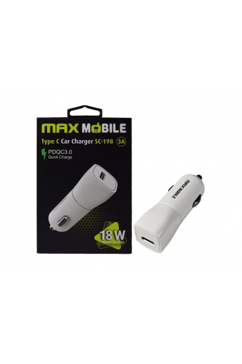 Maxmobile auto adapter PD 18W QC 3.0 Type C, SC-198 - slika proizvoda