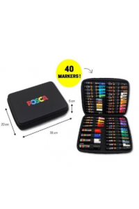 Marker Uni gift set Posca Art case u gumiranoj pernici (mix pc-1m, pc-3m,pc-5m,pc-8k) 40,1 302422304 - slika proizvoda