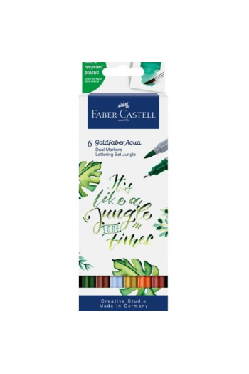 Marker obostrani akvarel 6 boja Lettering Jungle Goldfaber Faber Castell 164517 - slika proizvoda