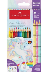 Boje drvene  10boja Grip 2001+3boje drvene Sparkle pastel Faber Castell 201542 blister ~ 1/5 - slika proizvoda