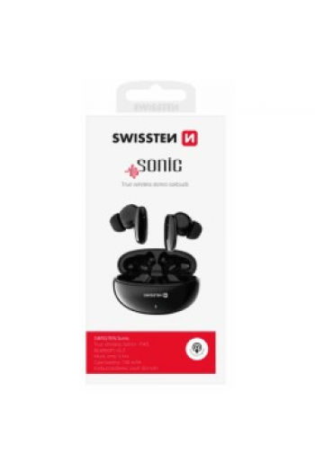 Swissten slušalice Bluetooth Earbuds, mikrofon, HandsFree, crne Sonic - slika proizvoda