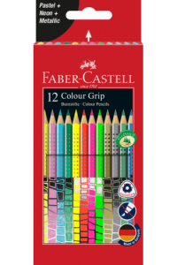 Boje drvene  12boja Grip 2001(neon+metalik+pastel) Faber Castell 201569 blister ~ 1/5 - slika proizvoda