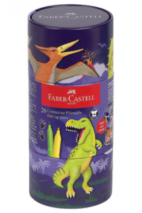 Flomaster školski 20boja u metalnoj kutiji Connector T-Rex Faber Castell 155546