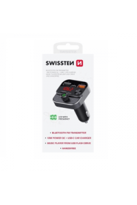 Swissten Fm Transmiter, 2Xusb Punjač, Bt, Handsfree, 12V, Crni 20114030 - slika proizvoda