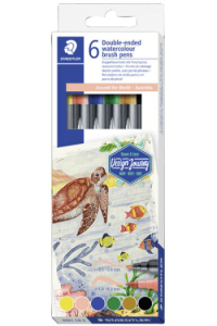 Flomaster 6 boja obostrani akvarel Australia Design Journey Staedtler - slika proizvoda