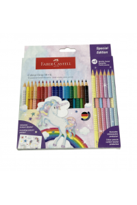 Boje drvene  18boja Grip 2001+6boja drvenih Sparkle pastel Faber Castell 201543 blister ~ 1/5 - slika proizvoda