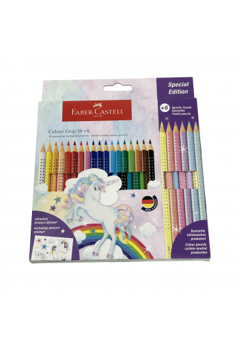 Boje drvene  18boja Grip 2001+6boja drvenih Sparkle pastel Faber Castell 201543 blister ~ 1/5 - slika proizvoda
