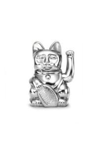 Lucky Cat Cosmic Mercury, Shiny Silver, 10.5x8,5x15 cm, plastic no batt.