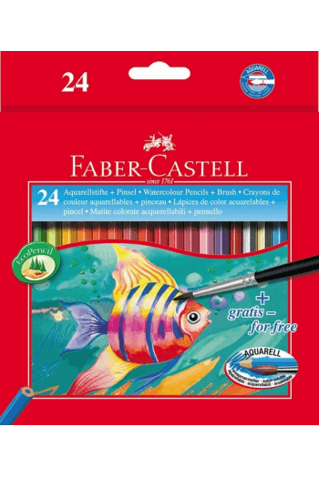 Boje drvene-vodene  24boje+kist Aquarell Faber Castell 114425 blister ~ 1/6 - slika proizvoda