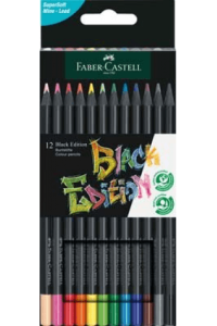 Boje drvene 12boja trokutaste Black Edition Faber Castell 116412 blister - slika proizvoda