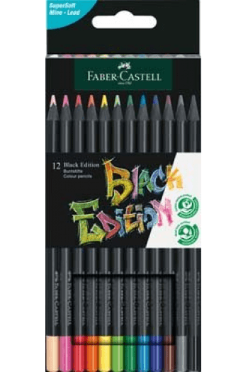 Boje drvene 12boja trokutaste Black Edition Faber Castell 116412 blister - slika proizvoda