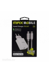 Maxmobile kućni adapter Q.C 3.0 Quick Charge USB TR207 3A bijeli - slika proizvoda