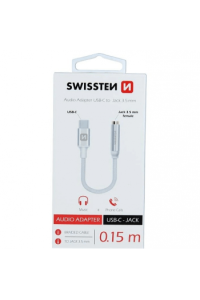 Swissten Kabel Audio, Stereo, Usb-C Na Audio 3.5Mm Ženski, 15Cm, Bijeli - slika proizvoda