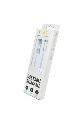 USB kabel + Class mikro, USB na mikro 1m pleteni bijeli - slika proizvoda