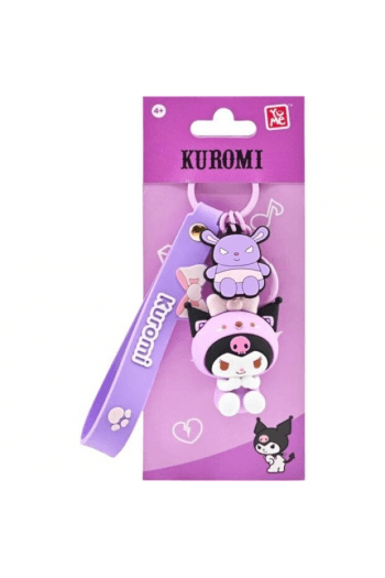 Yume Hello Kitty & Friends Animal Series Keychain With Hand Strap - Kuromi - slika proizvoda