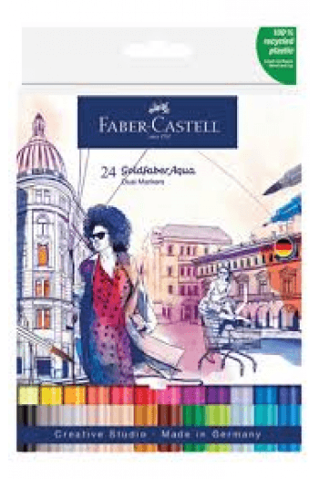 Marker obostrani akvarel 6 boja Lettering Sea Goldfaber Faber Castell 164612 - slika proizvoda
