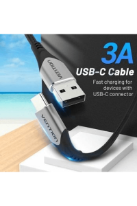 Usb Kabel Tip C, Usb Na Tip C Vention 1.5 M Pleteni Codhg Alu Crni