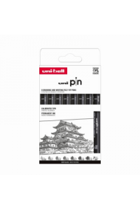 Marker Uni pin set 0.03,0.1,0.3,0.5,0.7,0.9,1.2,BR mm crni Classic 8,1 - slika proizvoda