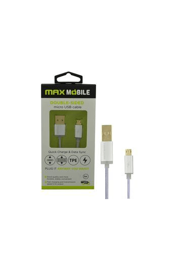 MAXMOBILE DATA KABEL MICRO USB DOUBLE SIDED srebrni 1m - slika proizvoda