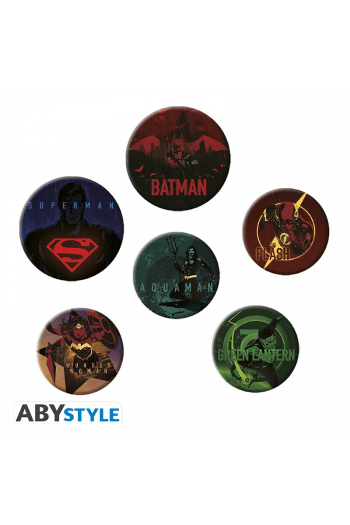 Dc Comics - Badge Pack – Justice League Logos  X4 - slika proizvoda