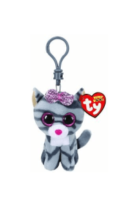 Ty Beanie Boos Kiki Grey Striped Cat - siva prugasta mačka - privjesak - slika proizvoda