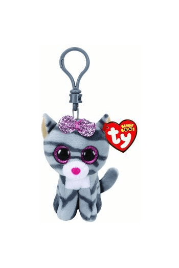 Ty Beanie Boos Kiki Grey Striped Cat - siva prugasta mačka - privjesak - slika proizvoda