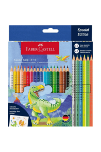 Boje drvene 18boja Grip 2001+6boja drvenih metallic i neon  T-Rex Faber Castell 201546 - slika proizvoda