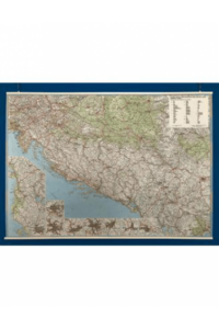 Auto karta Slo, Hrv, Bih, Srb, C.G. - zidna