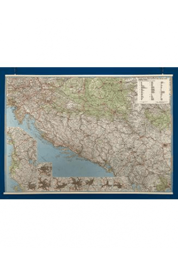 Auto karta Slo, Hrv, Bih, Srb, C.G. - zidna - naslovnica