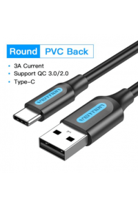 Tip C kabel muški na USB-A muški Vention 1 m COKBF PVC Crni - slika proizvoda