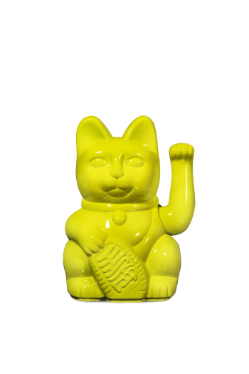 Lucky Cat  waving cat glossy yellow ca. 10,5 x 8,5 x 15 cm plastic no batt.incl. - slika proizvoda