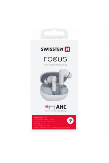 Swissten slušalice Bluetooth Anc 28h, HandsFree, bijele Focus - slika proizvoda